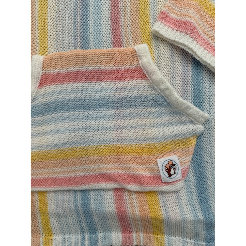 Buc-ee's Womens Pastel Striped Knit Hoodie Sweater V-Neck Medium - Picture 4 of 9